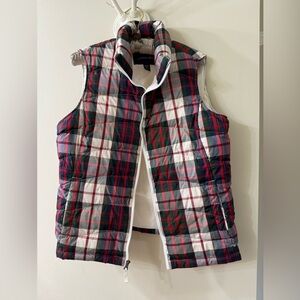 Lands' End Puffer Vest Holiday Plaid